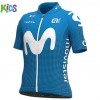 Set Wielershirt + Fietsbroek Kort 2021 Movistar Team Kids N001